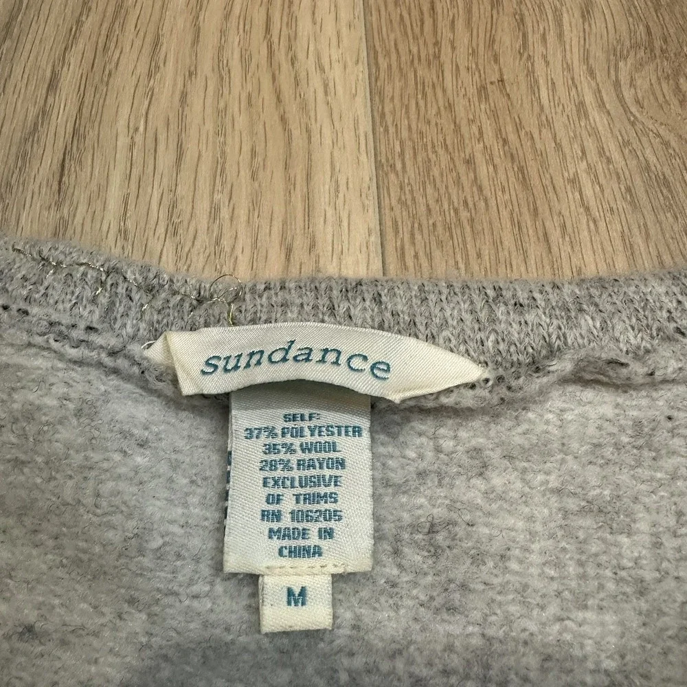 SUNDANCE Mountain Retreat Wool‎ Blend Wide Bell Sleeve Sweater Gray Size M Boho - Picture 5 of 8